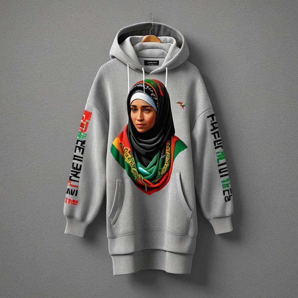 Muslim Woman with Bird of Paradise in 3D Art