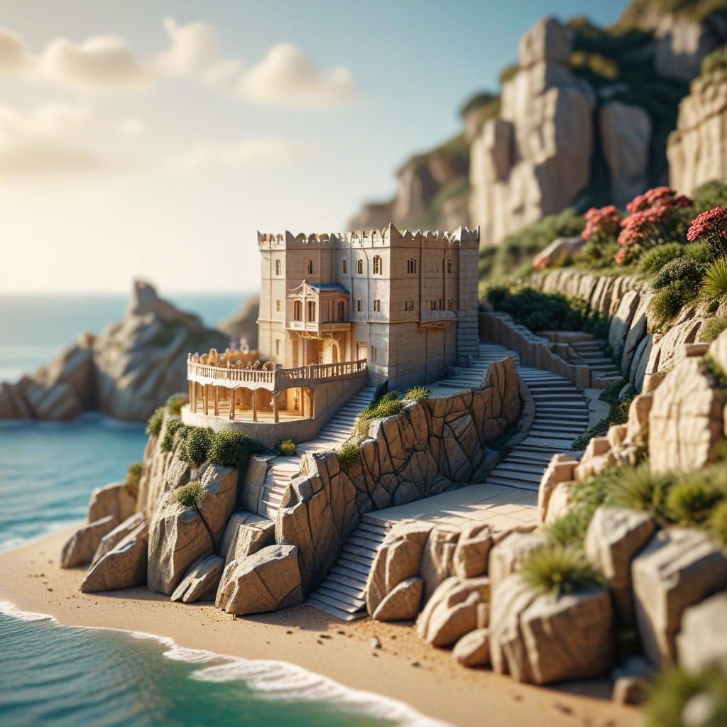 Origami Minack Theatre Diorama