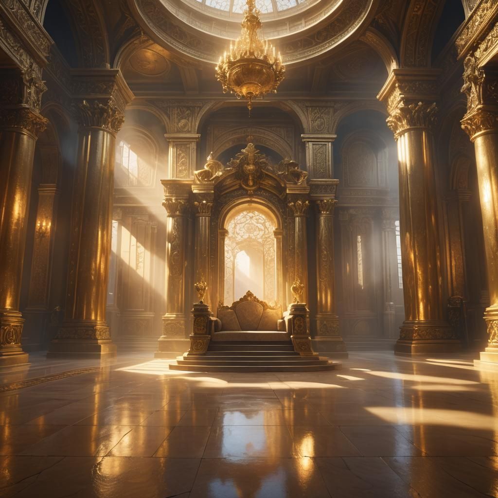 Ethereal Light in Ancient Throne Room