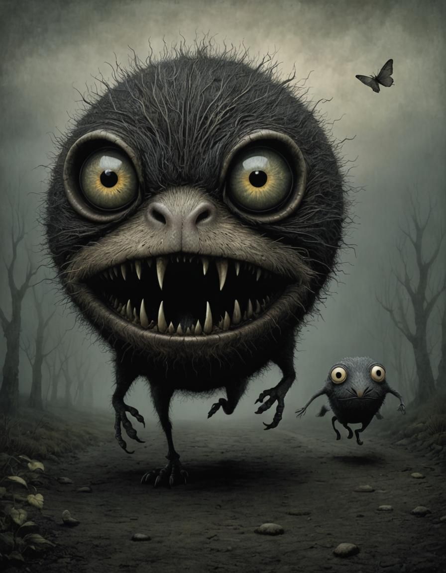 Surreal Creature Runs Amok: A Whimsical Nightmare