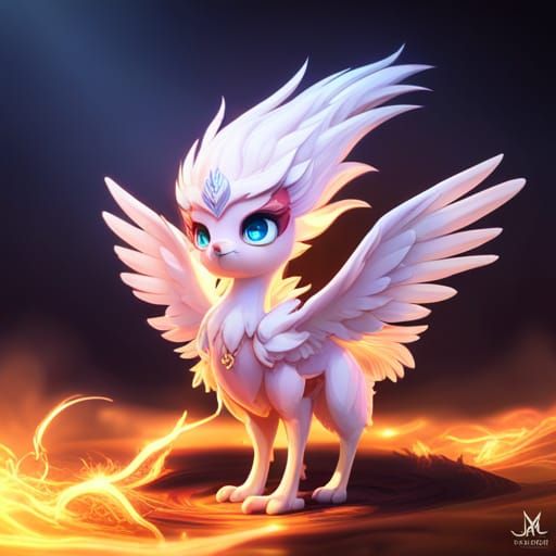 Adorable Fantasy Griffon with Shiny Feathers