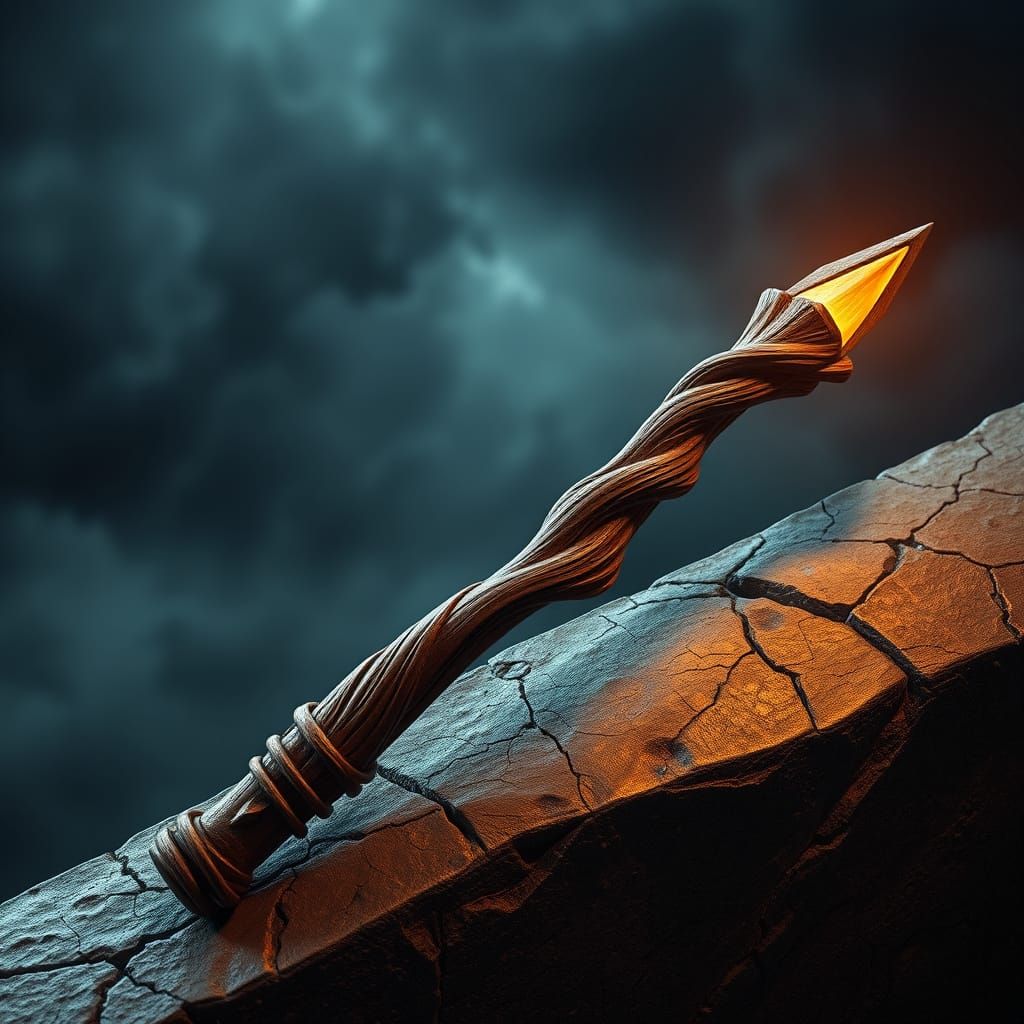 Fantasy Wand of Willow Wood and Primal Energy