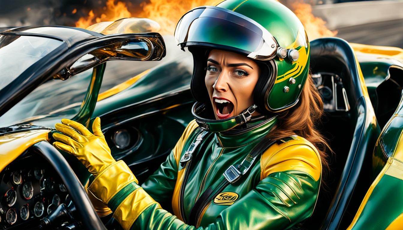 Fiery Crash: Woman's Terror in Burning Race Car