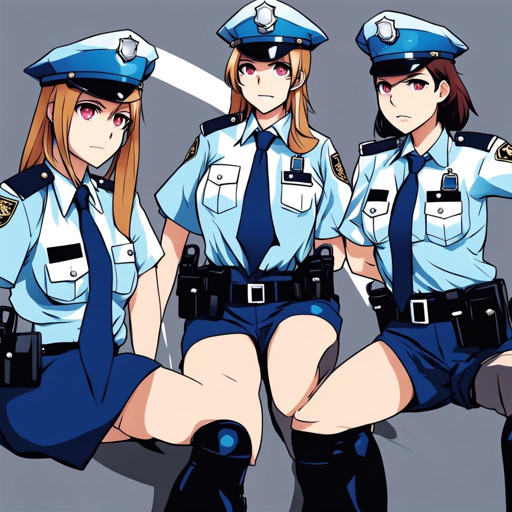 Anime Style Female Cops Illustration