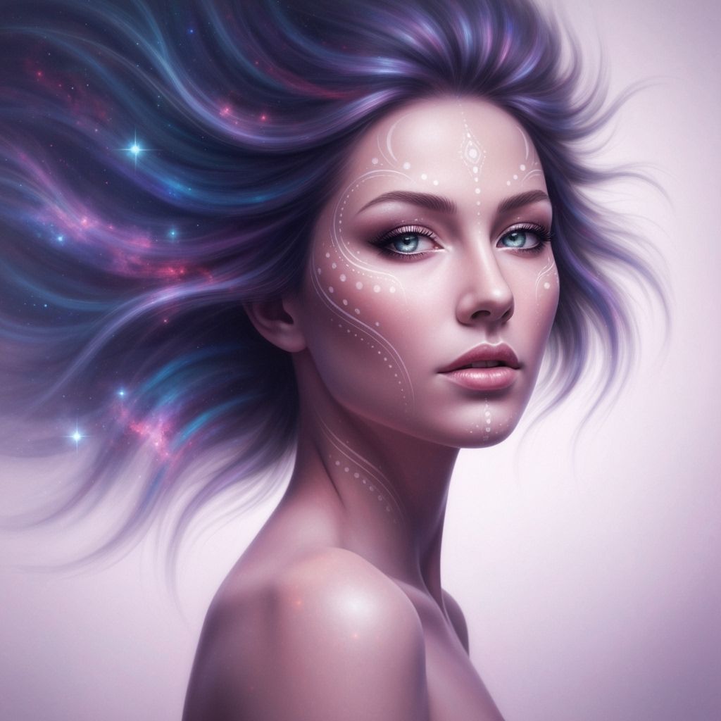 Surreal Nebula Portrait of a Woman