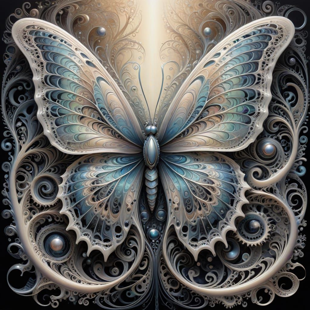 Dreamy Fractal Butterfly Dance in Pastel Hues