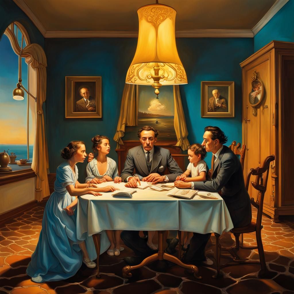 Family Portrait in Surrealist Style
