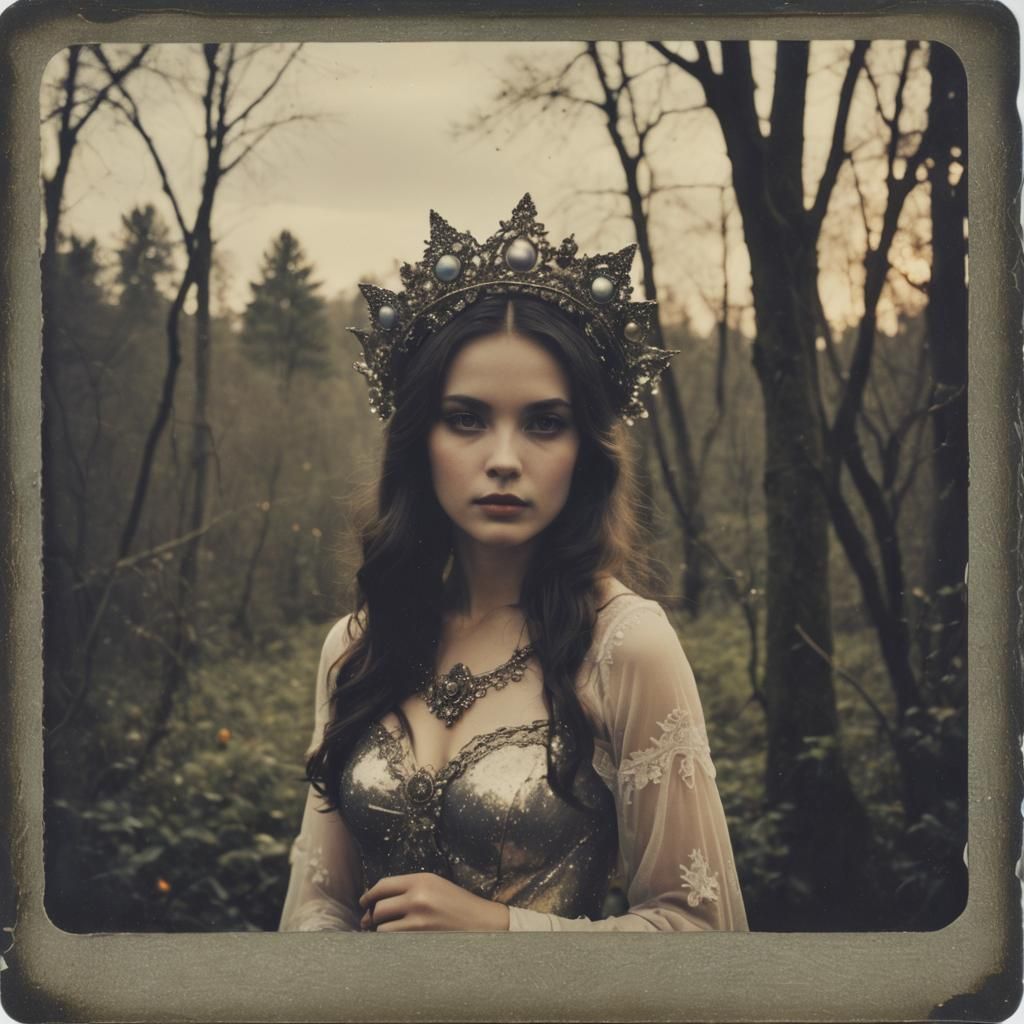 Fantasy Woman in Polaroid Style