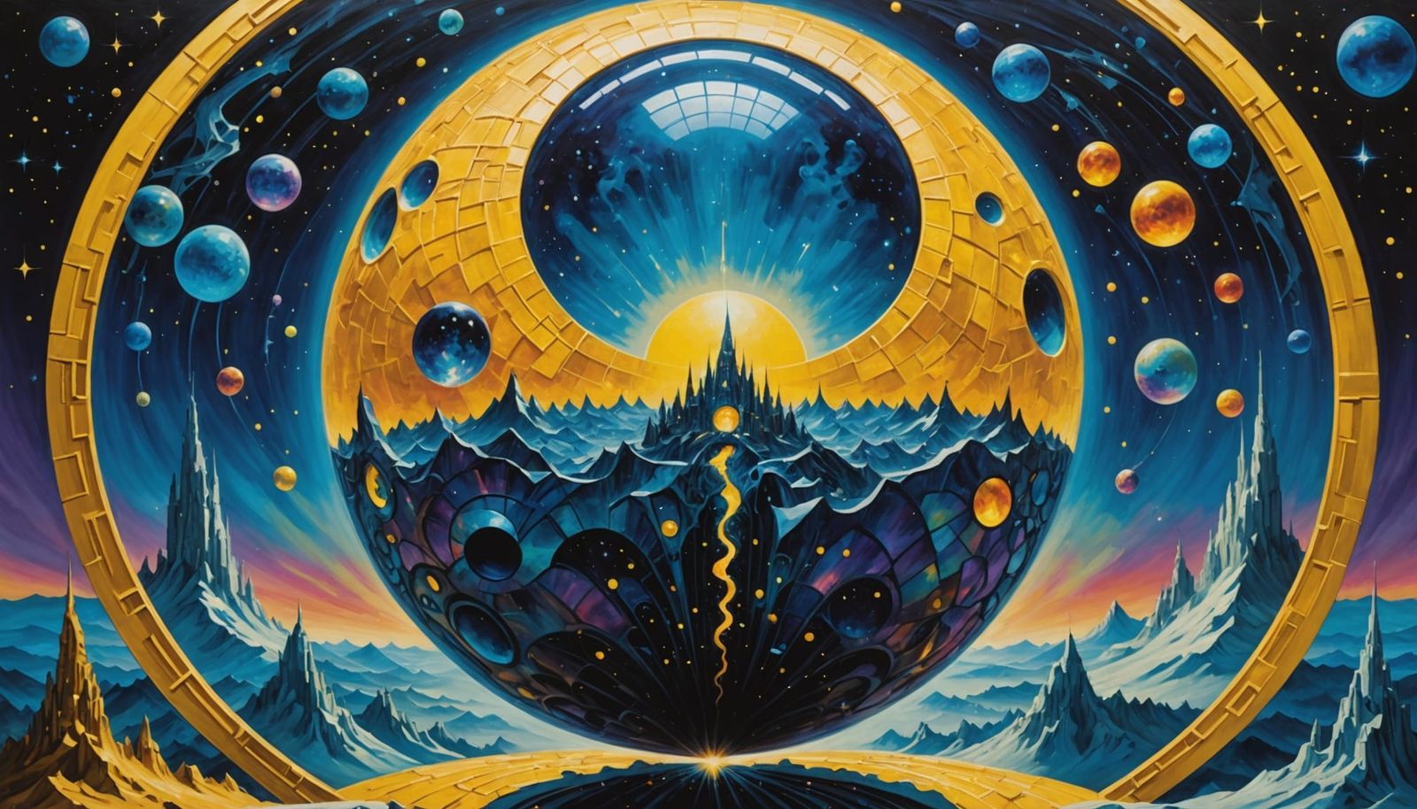 Cosmic Ghost Ball in Art Deco Style