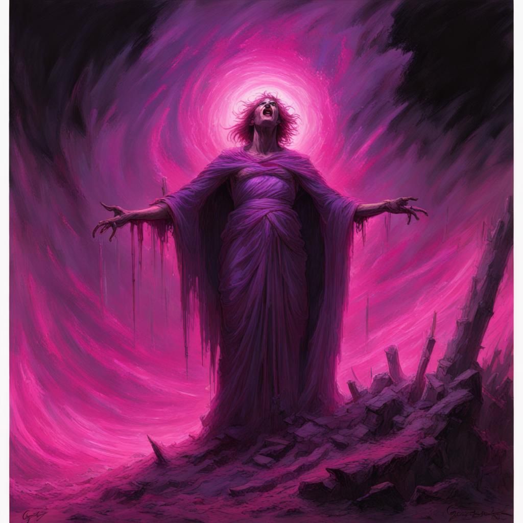 Neon Rage Soul: A Horror-Themed Digital Painting