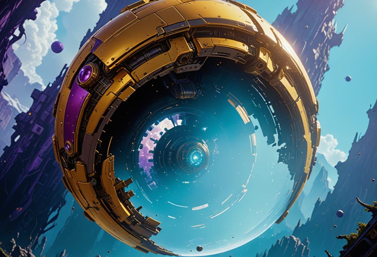 A massive rectangular starship, battle damaged rests crash-l...