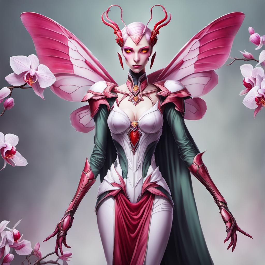 Orchid Mantis Woman: Fantasy Villainess Beauty