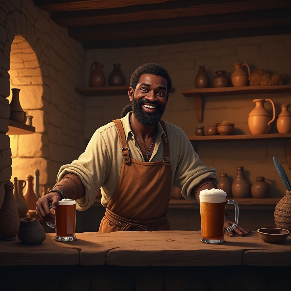 Medieval Tavern Keeper's Jovial Hospitality