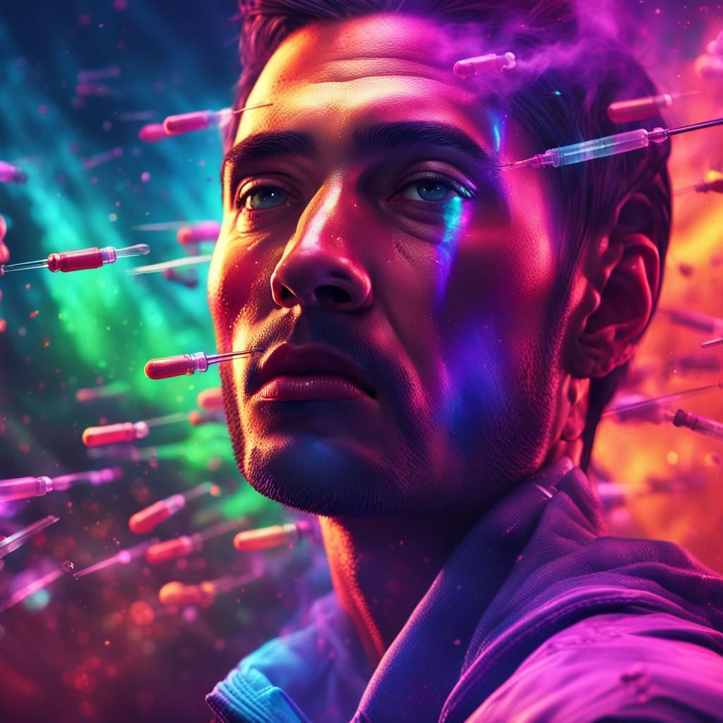 Running from Flying Syringes: Hyperrealistic Concept Art