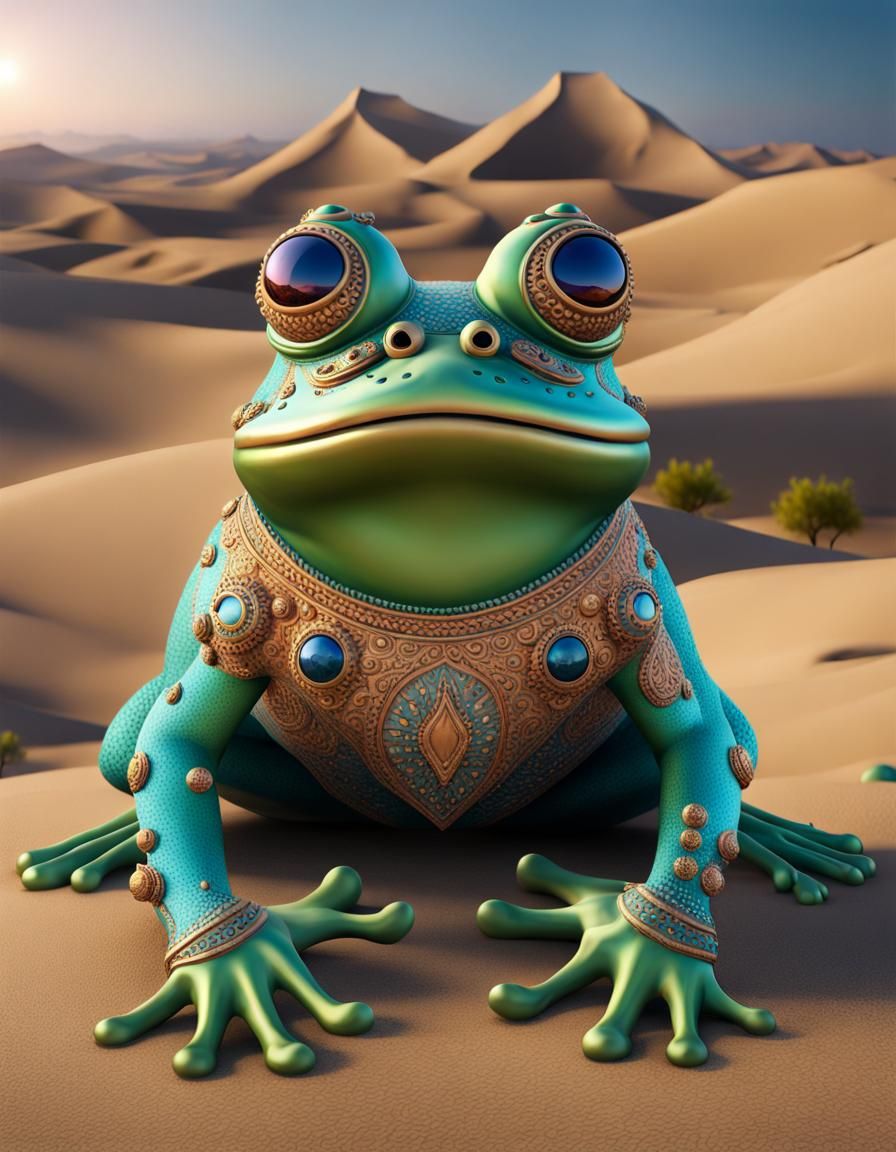 Desert Toad in Intricate Costume Design
