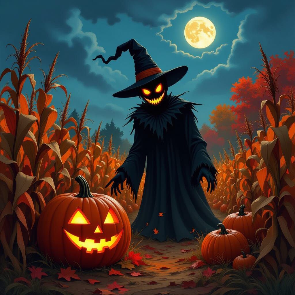 Creepy Pumpkin Man Haunts Autumnal Feast