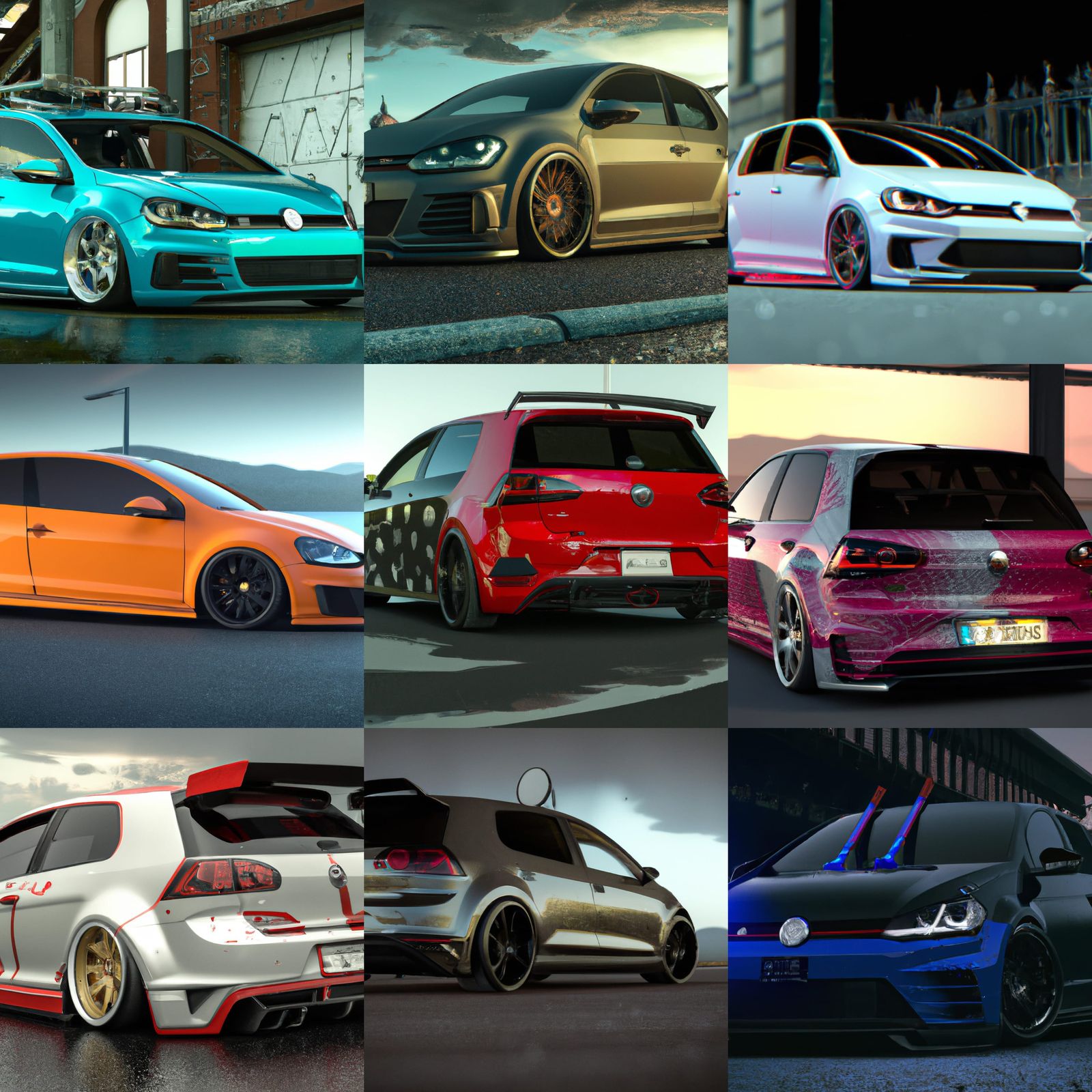 Detailed Wide Body Volkswagen GTI in 3D Style