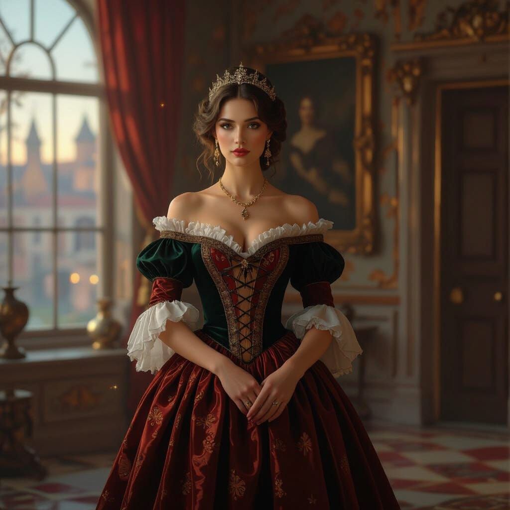 Fantasy Oil Painting with Glowing Sparkles