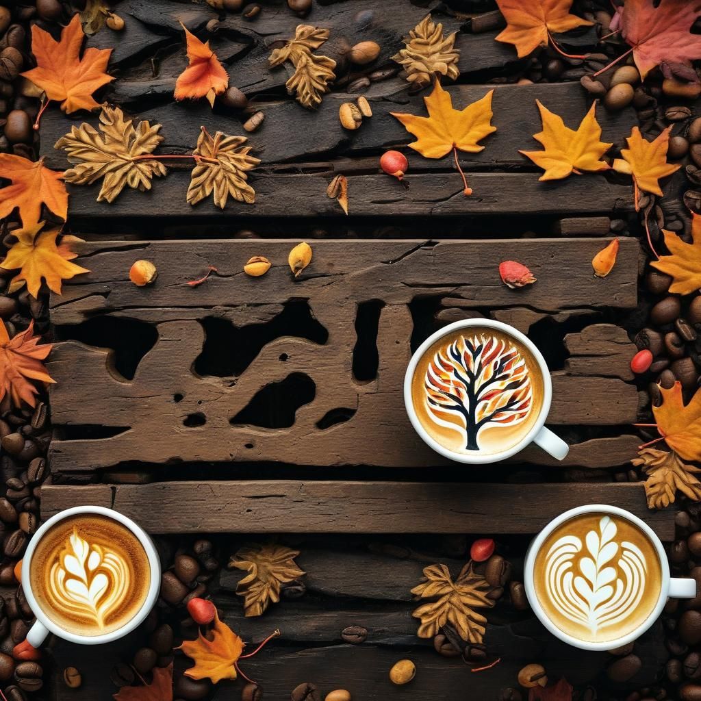 Autumn Landscape on a Coffee Cup in Beautiful Latte Art