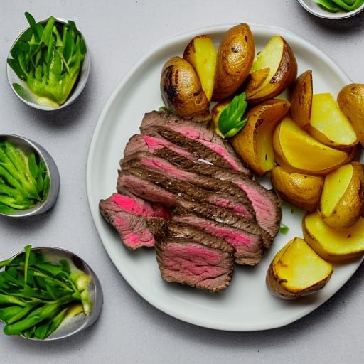 Steak Dinner with Baked Potato: Professional Photography