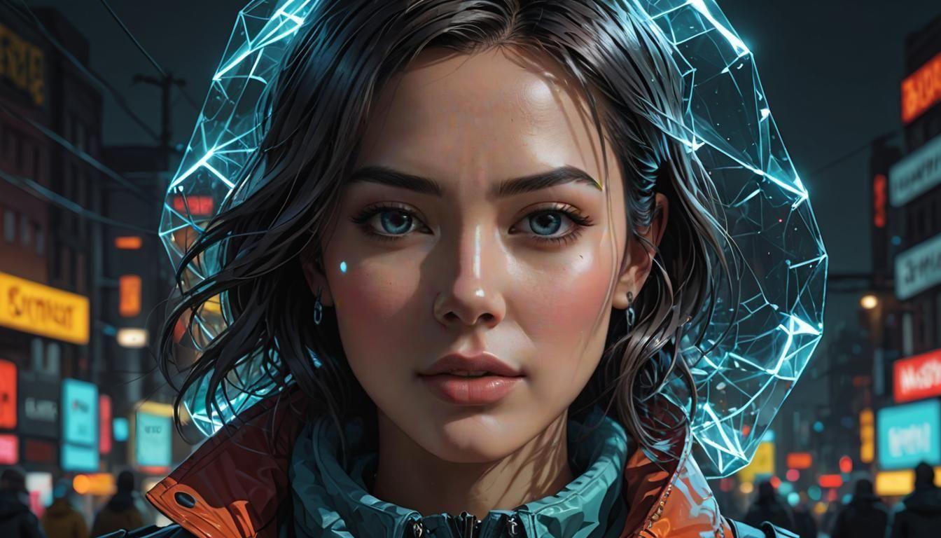 Detailed 3D Render of Woman with Transparent Face