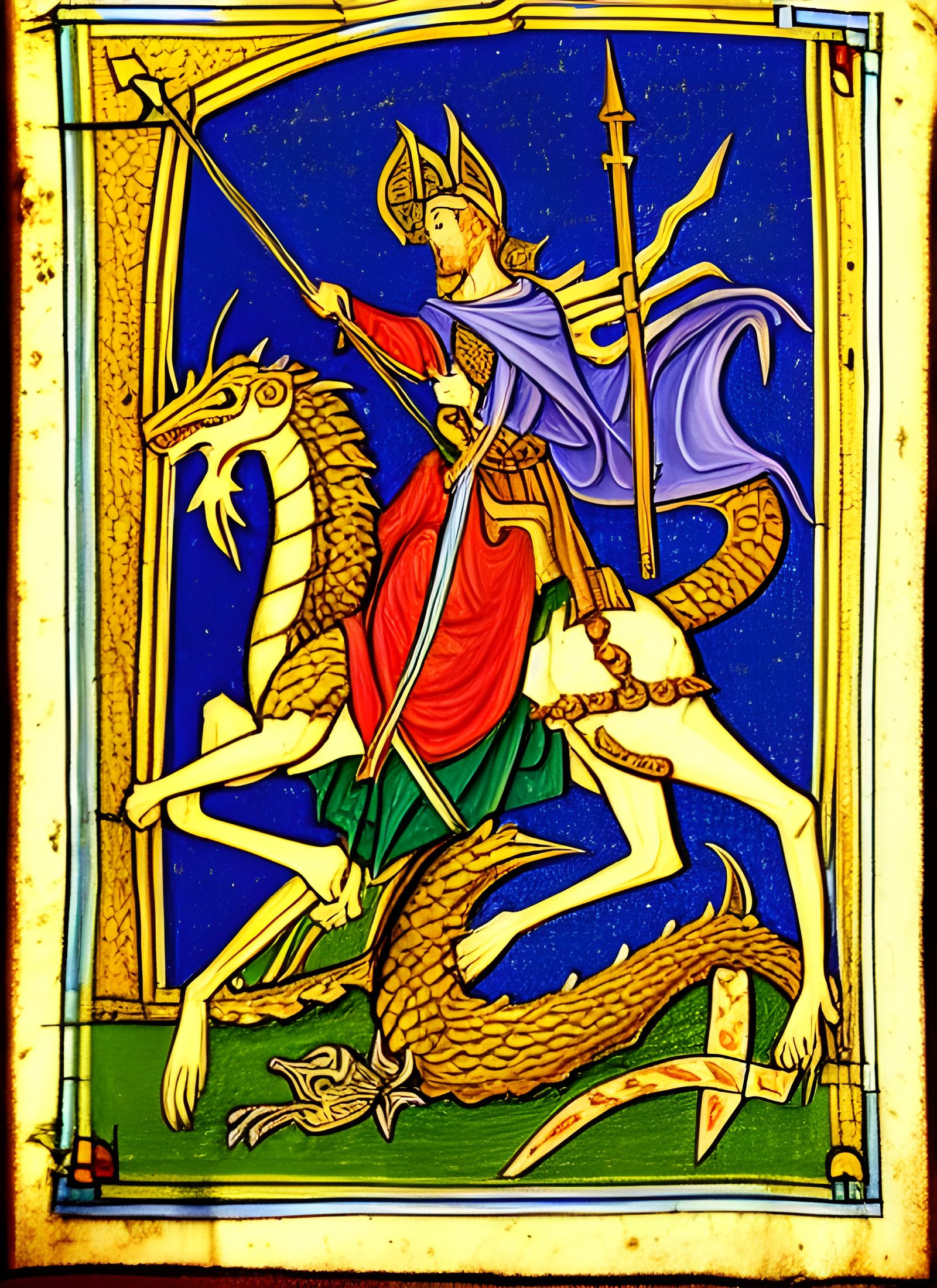 St George and the Dragon: Illustrated Manuscript