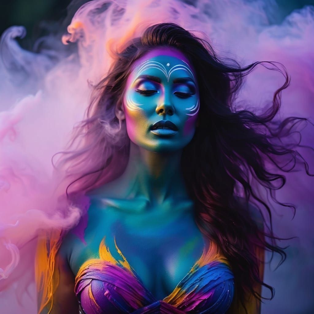 Vibrant Bohemian Goddess in Golden Hour