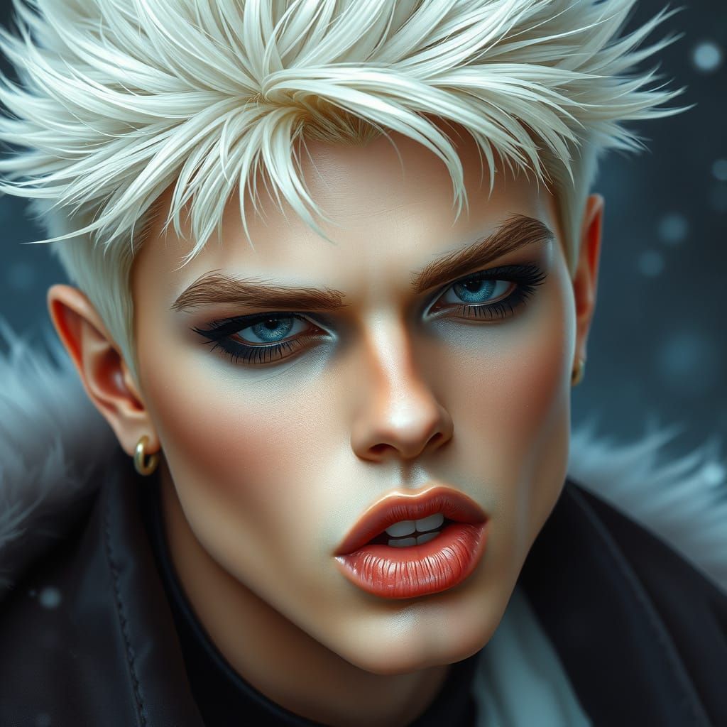 Ethereal Idol in Cyberpunk Aesthetic