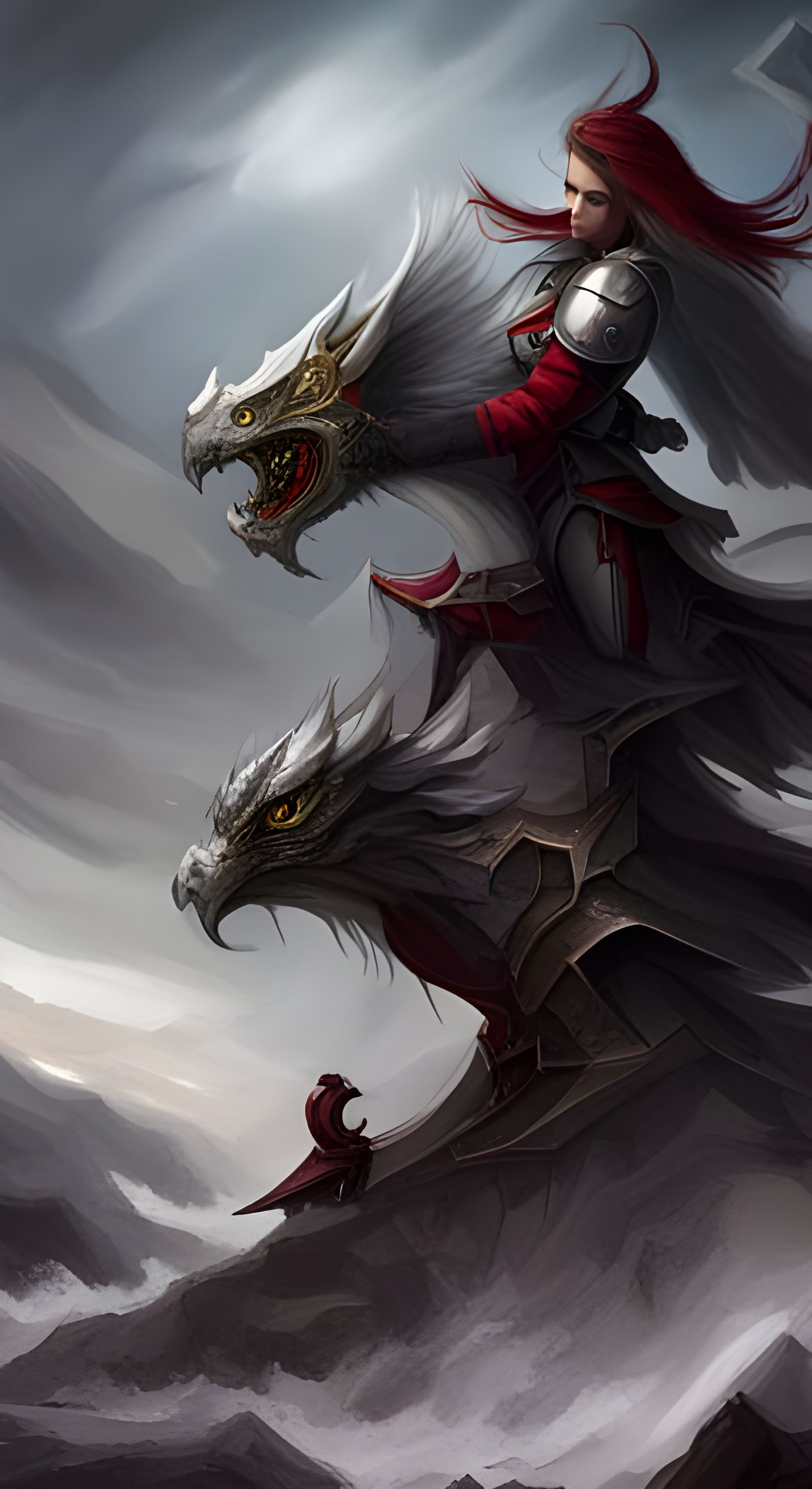 Epic Battle: Eagle vs Dragon in Dark Fantasy