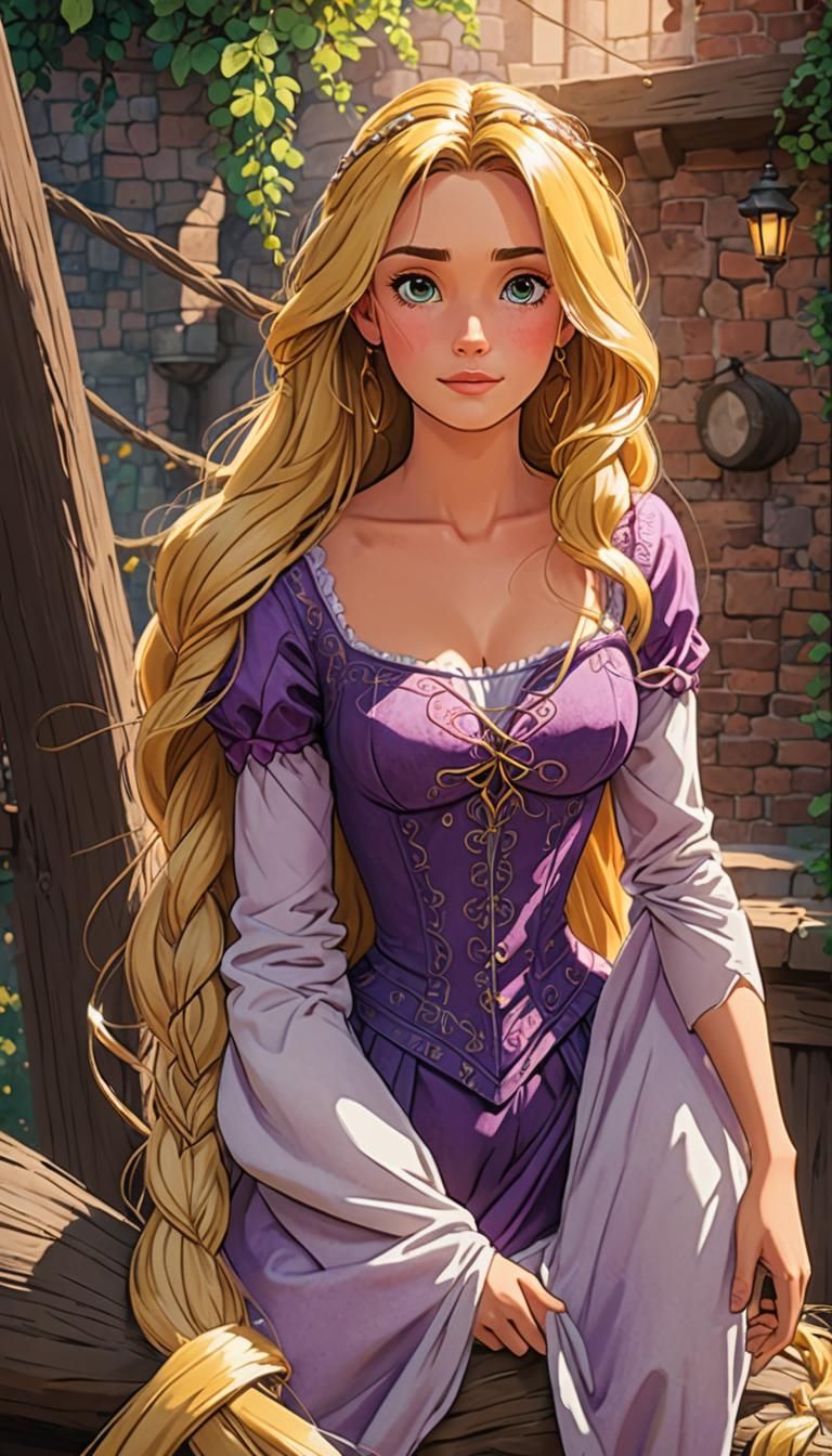 Rapunzel as Manga Anime Art