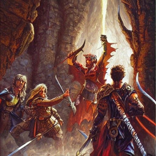Dungeons and Dragons in Oil Painting Style