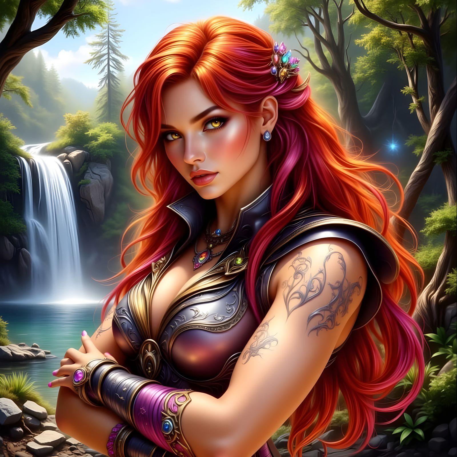 Fairy Elemental Warrior in Mystical Forest