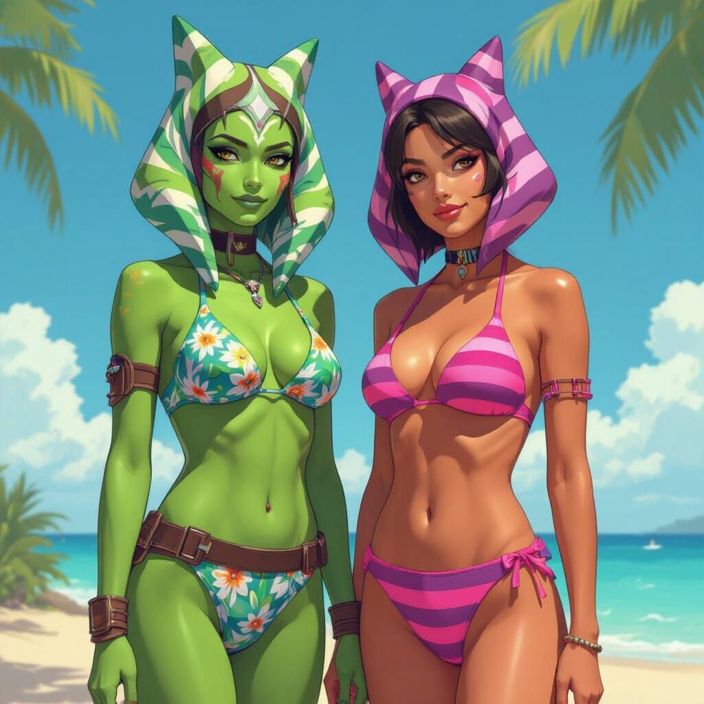Twi'lek Women on the Beach in Loish Style