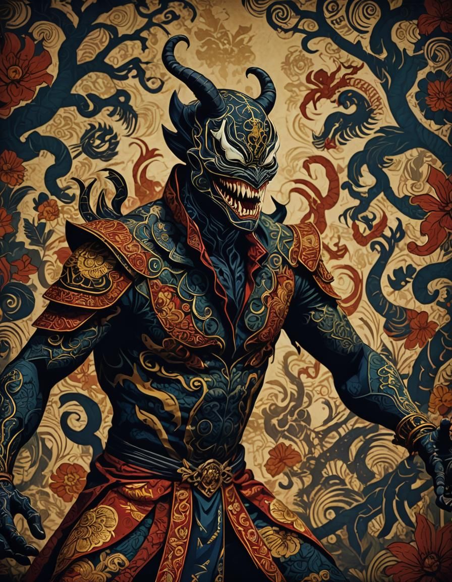 Venom as Wayang Kulit Shadow Puppet