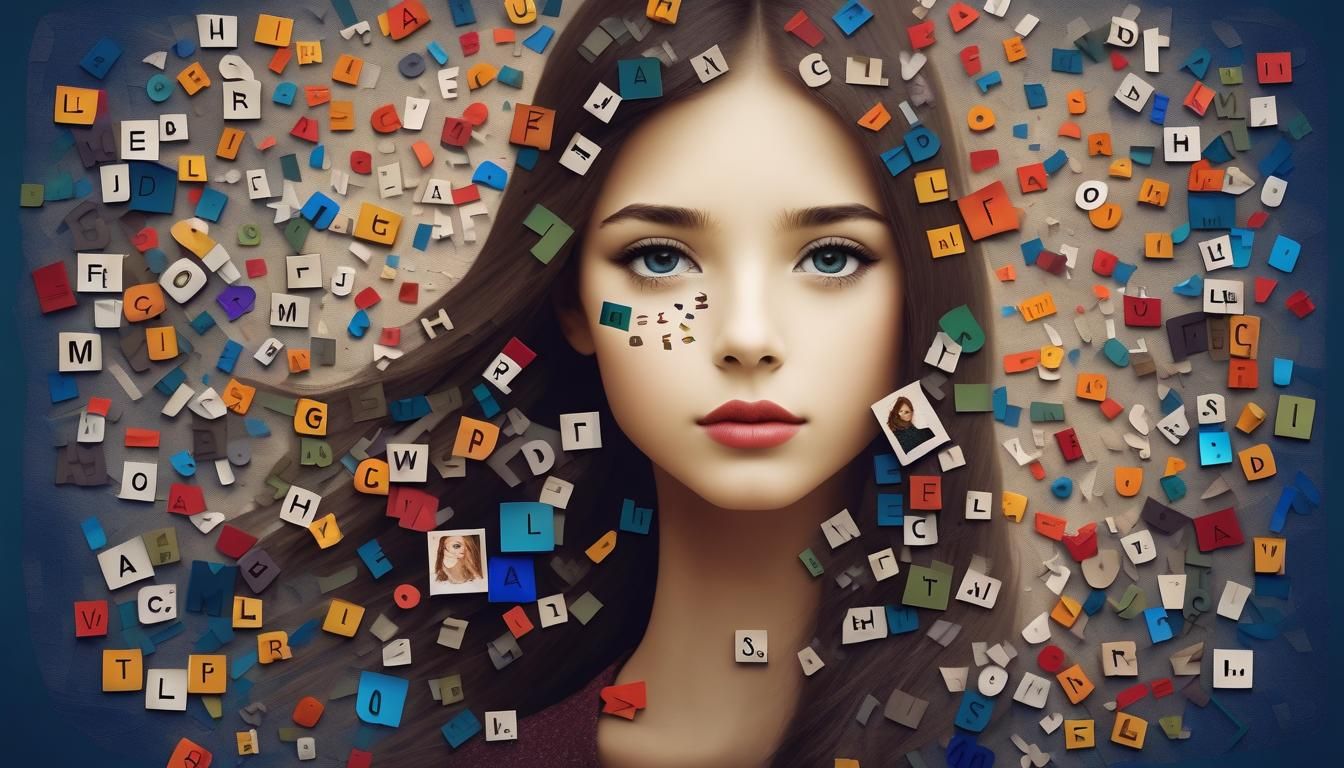 Word Collage Portrait of a Girl