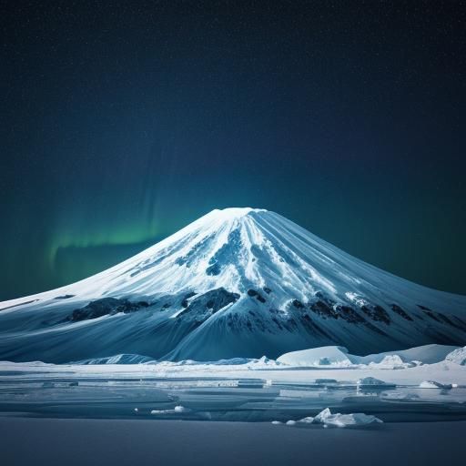 Surreal Antarctica Dome Fuji Under Aurora Sky