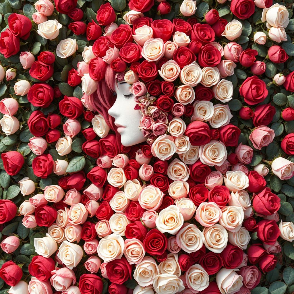 Enchanted Rose Goddess in Vibrant Bloom