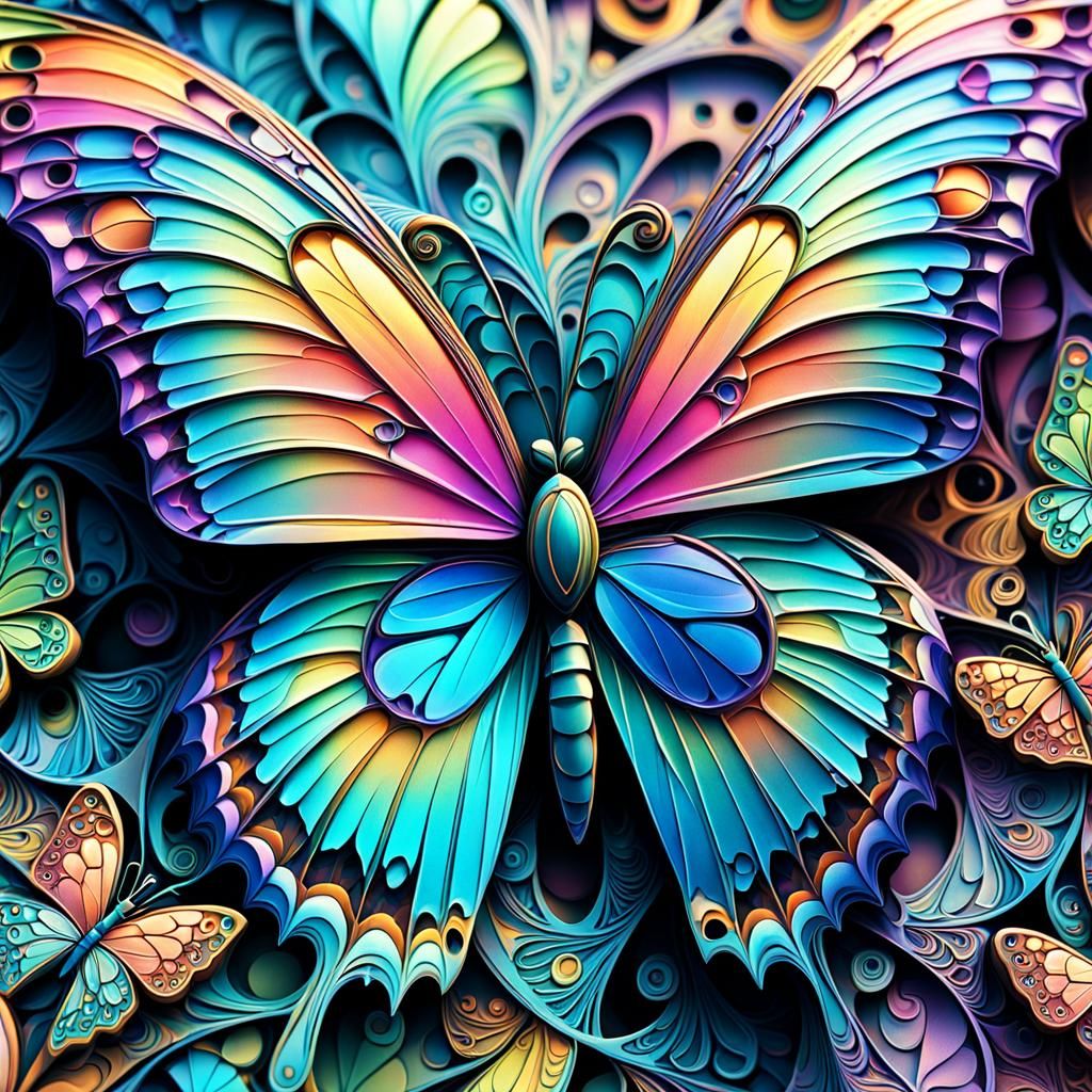 Fractal Butterfly with Intricate 3D Shading