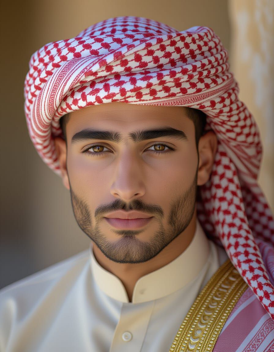 Intimate Portrait of Jordanian Prince in Traditional Dress