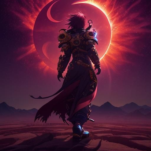 Anime Solar Eclipse Wallpaper in 128k Resolution