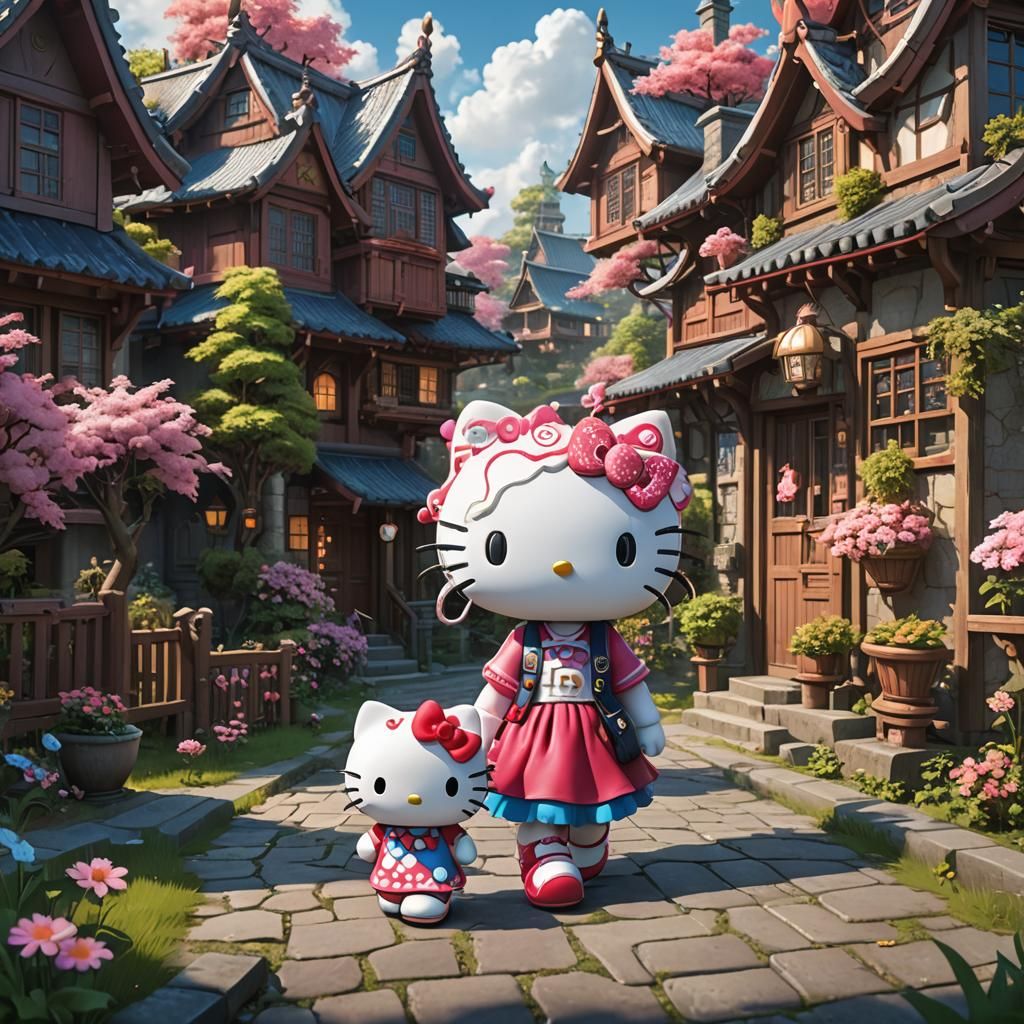 Hello Kitty's Anime Adventure: Matte Painting in 8K