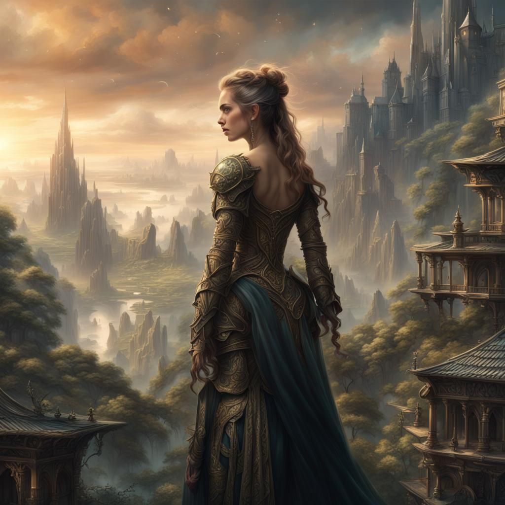Epic Fantasy Woman in a Dramatic Digital Painting