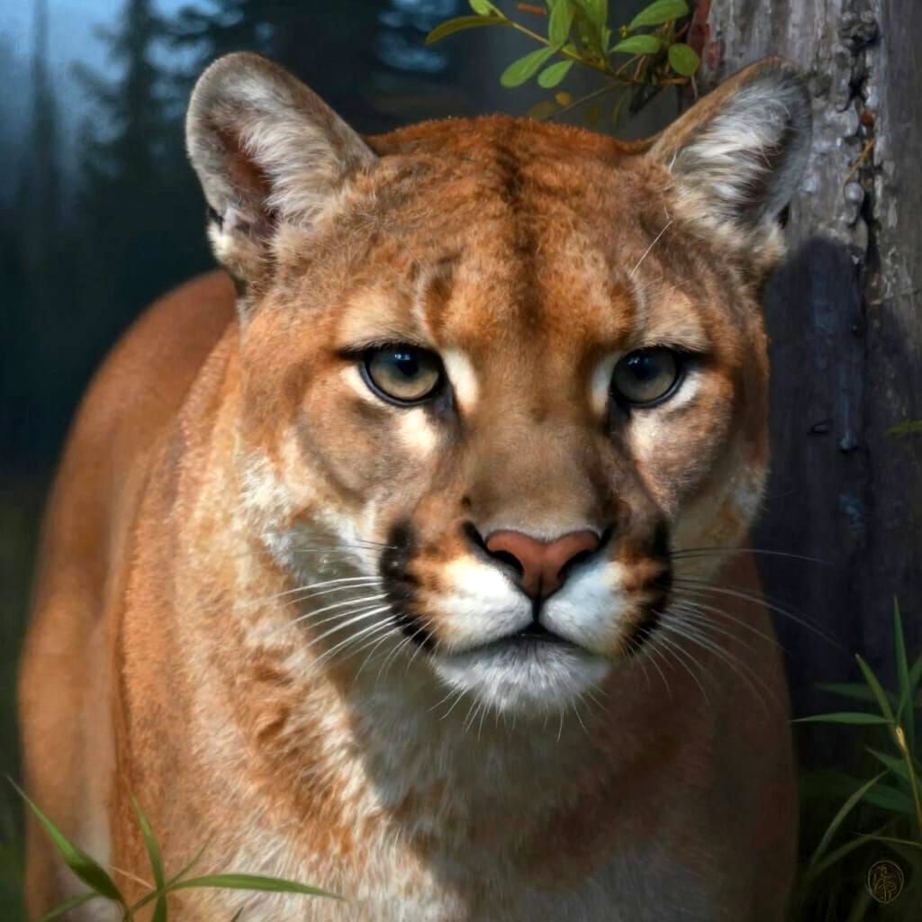 Magnificent Cougar in Montana Wilderness Painting