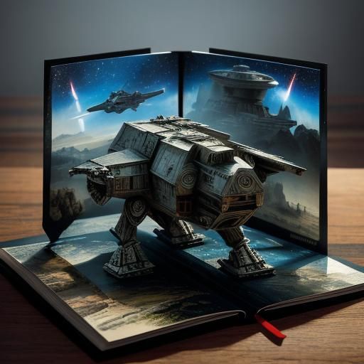 Star Wars Pop-Up Book in Hyperrealistic Style