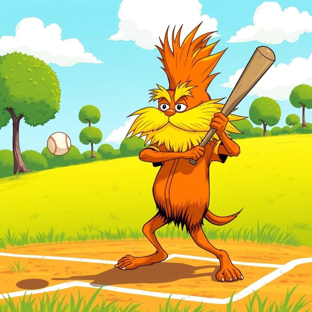 The Lorax Swings for Home Run in Whimsical Outfield