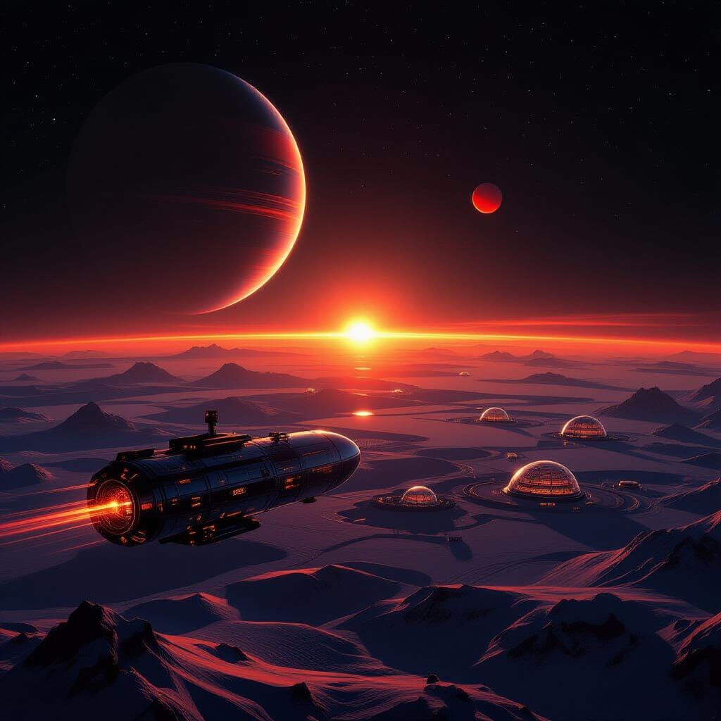 TRAPPIST-1e Vista: Twilight Zone Cities Under Red Dwarf Star