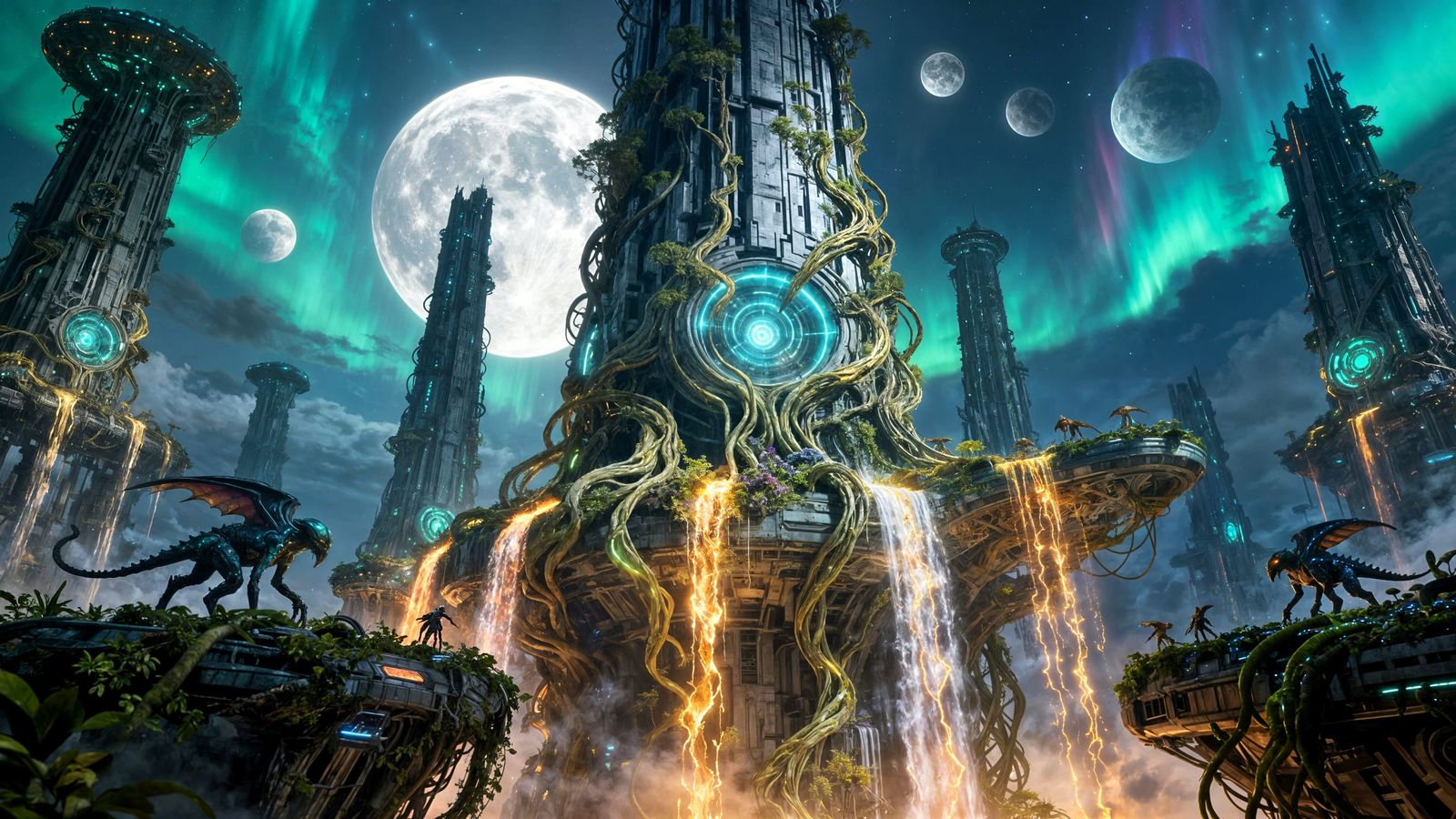 Alien Organic Megastructure with Biomechanical Cores