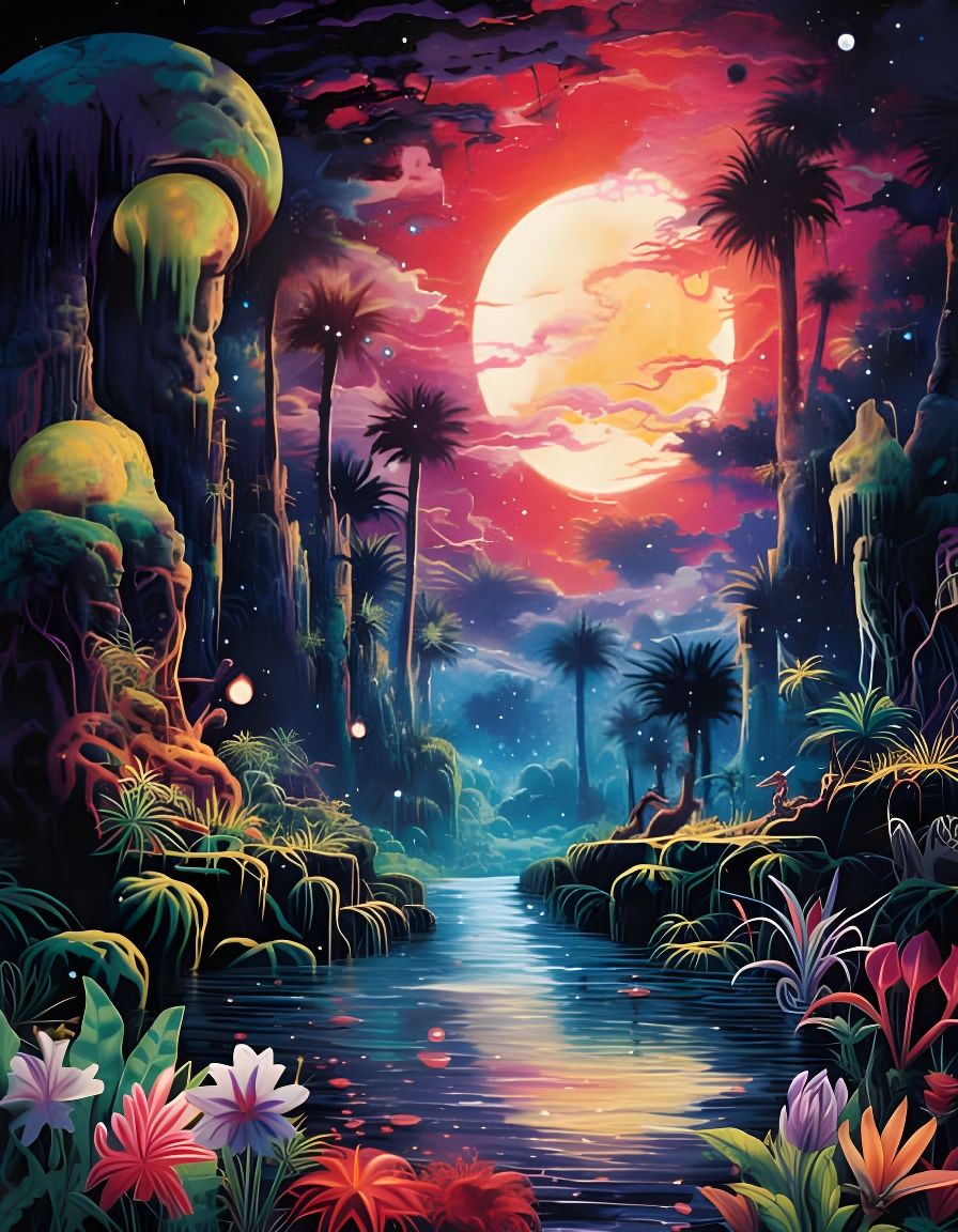 Surreal Tropical Paradise Inspired by Salvador Dali