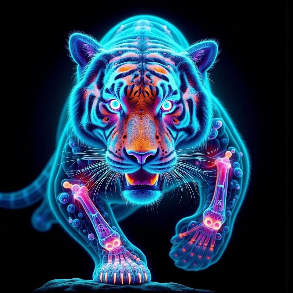X-Ray Art: Charging Tiger