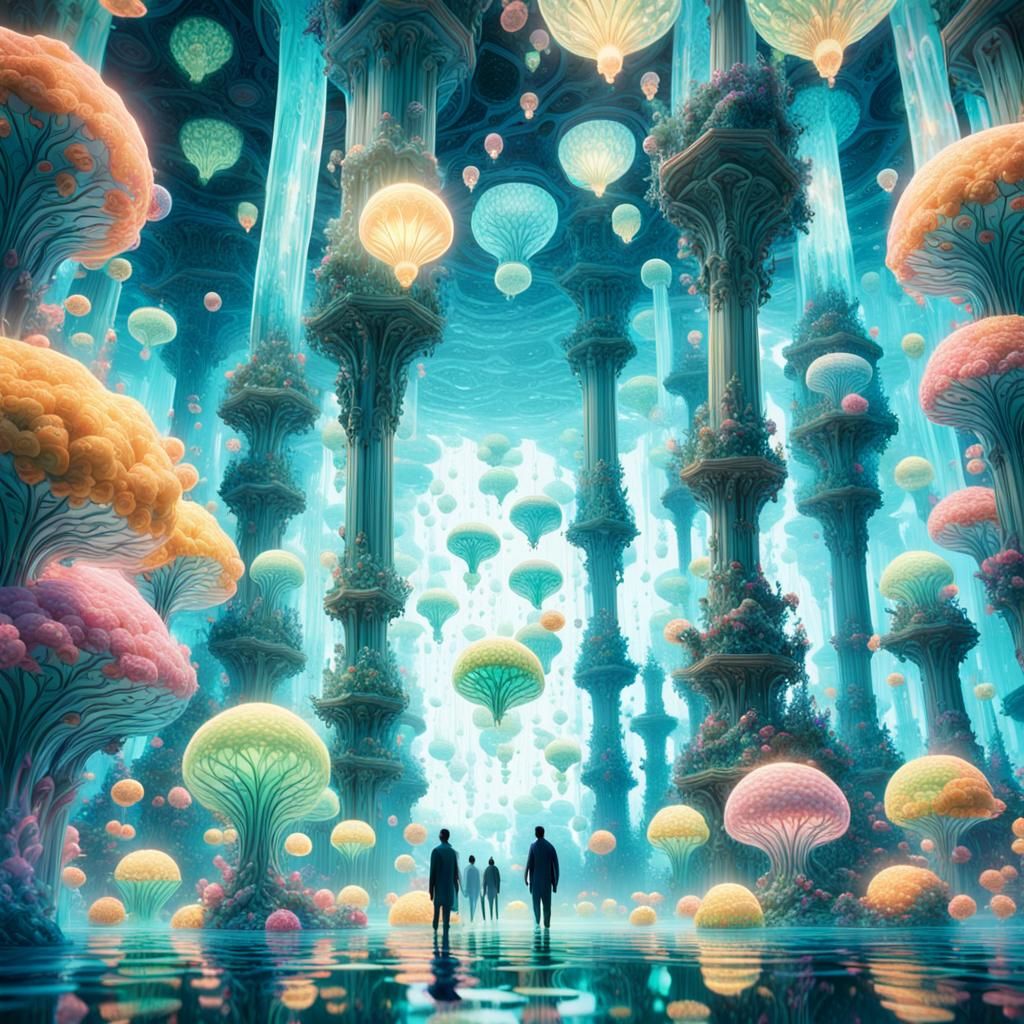 Ethereal Liquid Sea: A Surreal Film Still